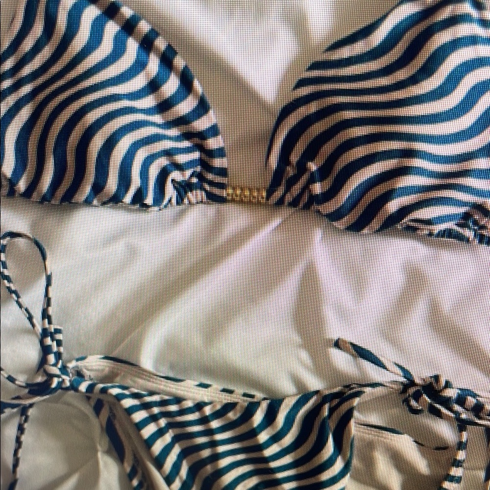 Striped Blue and White Bikini